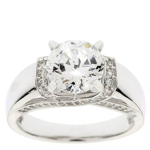 DIAMONIQUE 100-FACET 2.35 CTTW FANC GALLERY RING - Picture 2 of 7